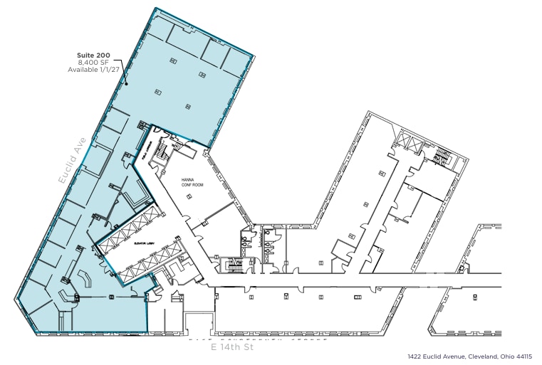 1400-1422 Euclid Ave, Cleveland, OH à louer Plan d’étage- Image 1 de 1