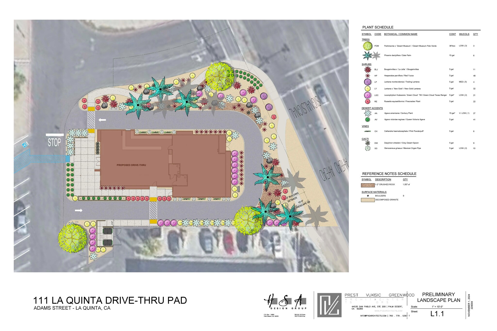 NWC California Highway 111 & Adams Street, La Quinta, CA for sale Site Plan- Image 1 of 3
