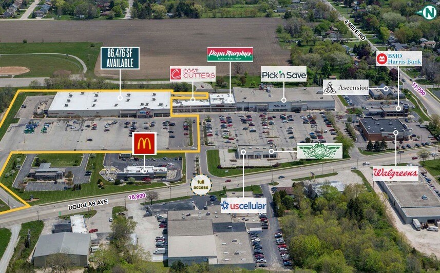 5141 Douglas Ave, Racine, WI à vendre - Aérien - Image 3 de 4