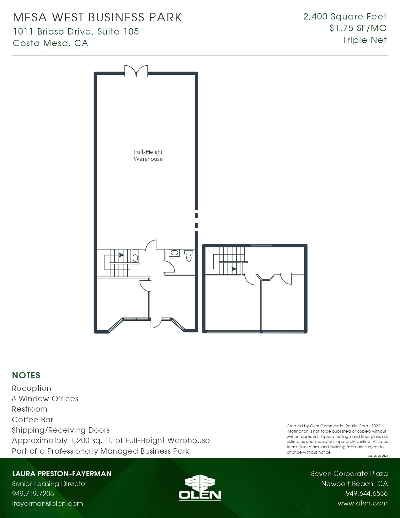 1011 BRIOSO DR, Costa Mesa, CA for lease Floor Plan- Image 1 of 1