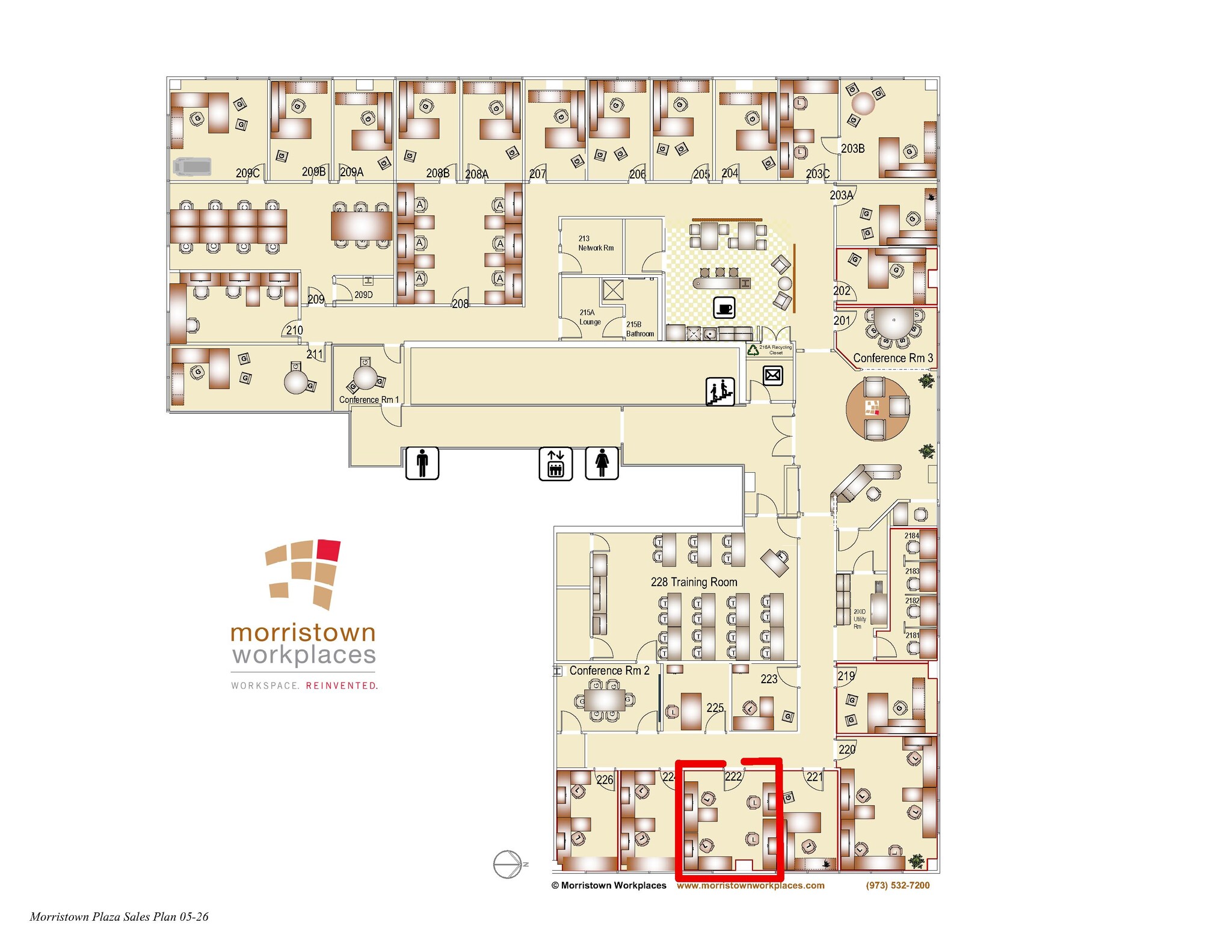 163 Madison Ave, Morristown, NJ à louer Plan d’étage- Image 1 de 1