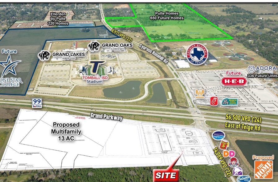 Grand Pkwy & Cypress Rosehill Rd, Tomball, TX for lease - Aerial - Image 3 of 5