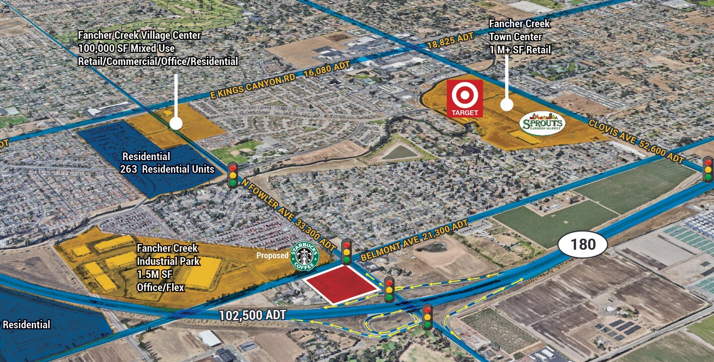 E Belmont Ave, Fresno, CA for lease Aerial- Image 1 of 10