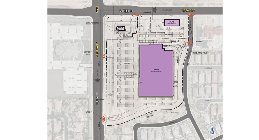 SEC Higley & Ocotillo Rd, Gilbert, AZ for lease - Site Plan - Image 2 of 5