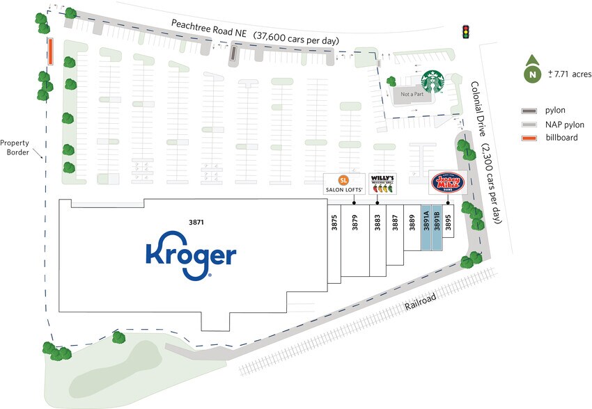 3851-3895 Peachtree Rd NE, Atlanta, GA à louer - Plan de site - Image 3 de 12