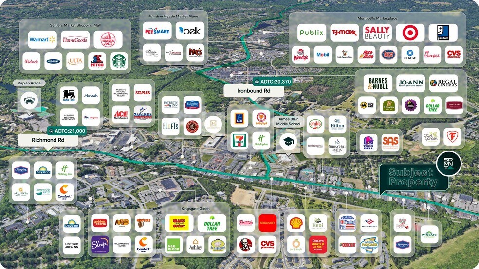 1989 Richmond Rd, Williamsburg, VA à vendre - Aérien - Image 2 de 2