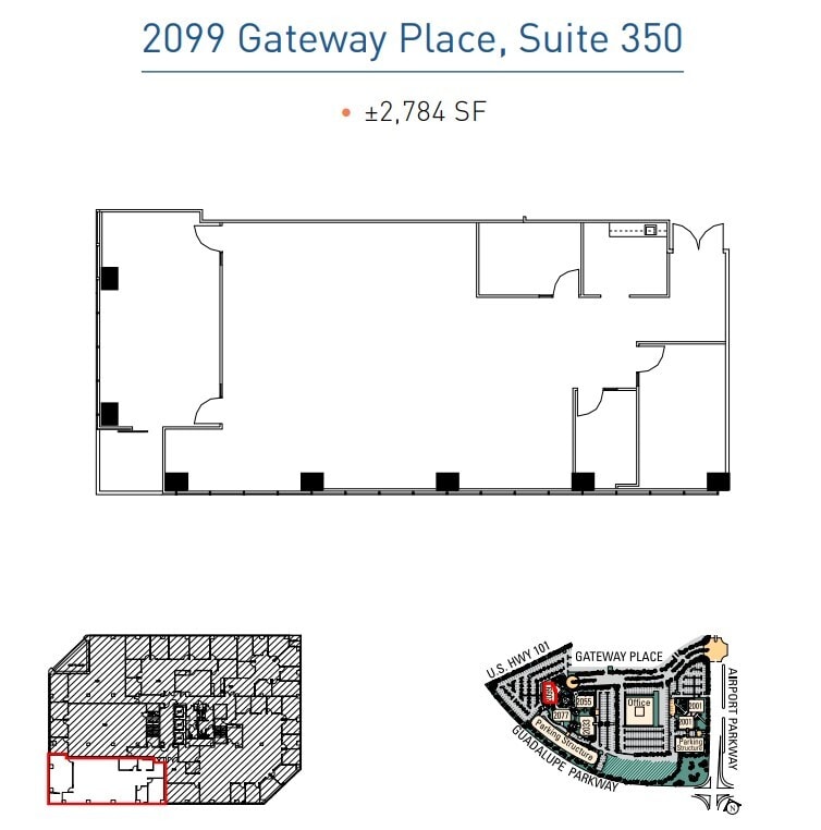 2033 Gateway Pl, San Jose, CA à louer Plan d’étage- Image 1 de 1