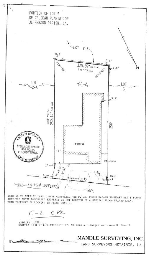 10934 Jefferson Hwy, River Ridge, LA à vendre Plan cadastral- Image 1 de 1