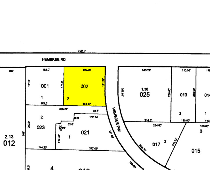 1305 Hembree Rd, Roswell, GA à vendre - Plan cadastral - Image 2 de 5