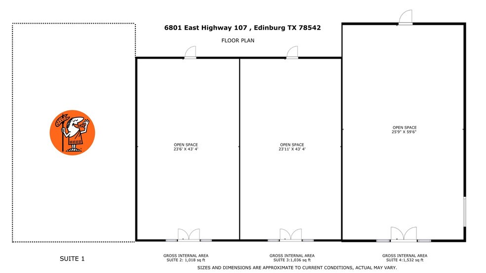 6801 E State Highway 107, Edinburg, TX for lease - Floor Plan - Image 2 of 5