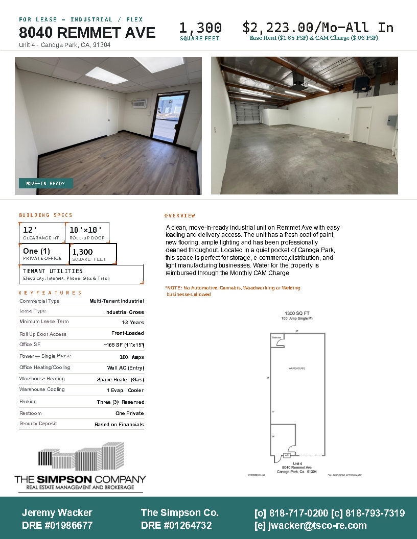 8100-8110 Remmet Ave, Canoga Park, CA for lease Interior Photo- Image 1 of 4