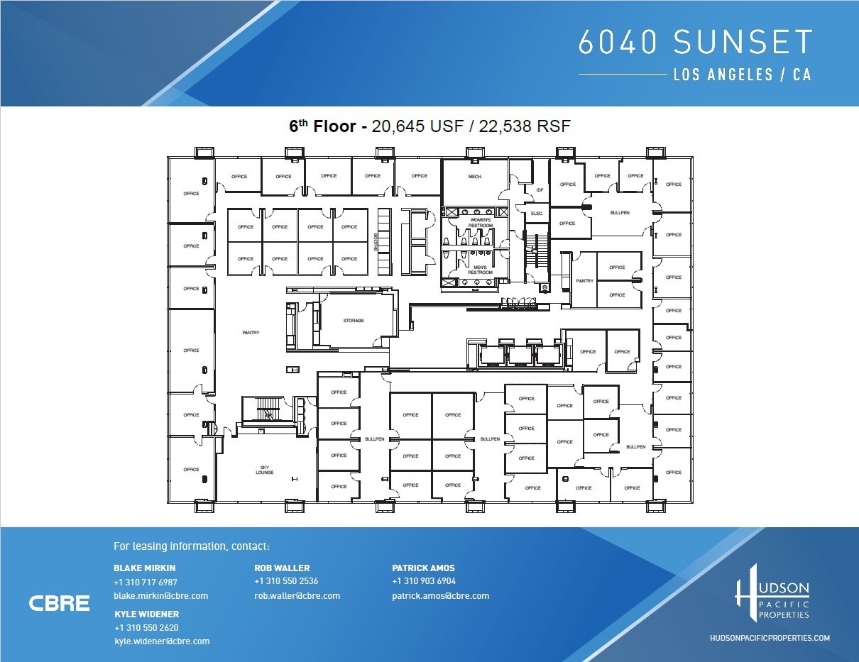 6040 W Sunset Blvd, Los Angeles, CA for lease Floor Plan- Image 1 of 2