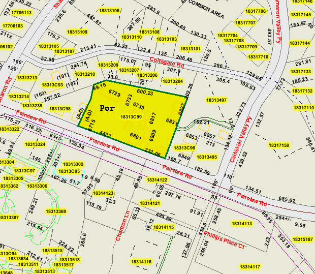 6827 Fairview Rd, Charlotte, NC for lease - Plat Map - Image 2 of 8