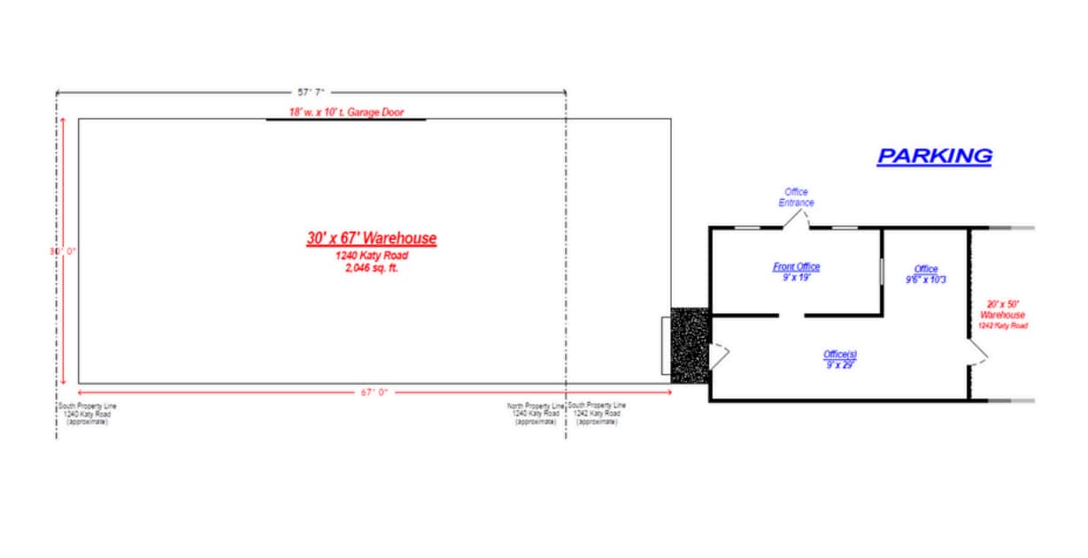 1240-1242 Katy Rd, Fort Worth, TX for lease Floor Plan- Image 1 of 1