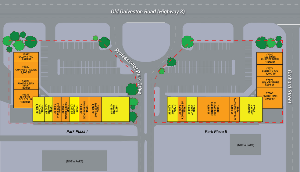 16912-16972 Old Galveston Rd, Webster, TX à louer - Plan de site - Image 1 de 15
