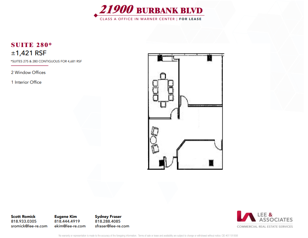 21900 Burbank, Woodland Hills, CA à louer Plan d’étage- Image 1 de 1