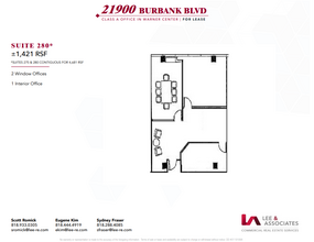 21900 Burbank, Woodland Hills, CA à louer Plan d’étage- Image 1 de 1