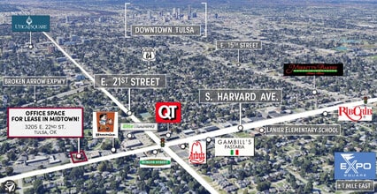 3205 E 22nd St, Tulsa, OK - AERIAL  map view