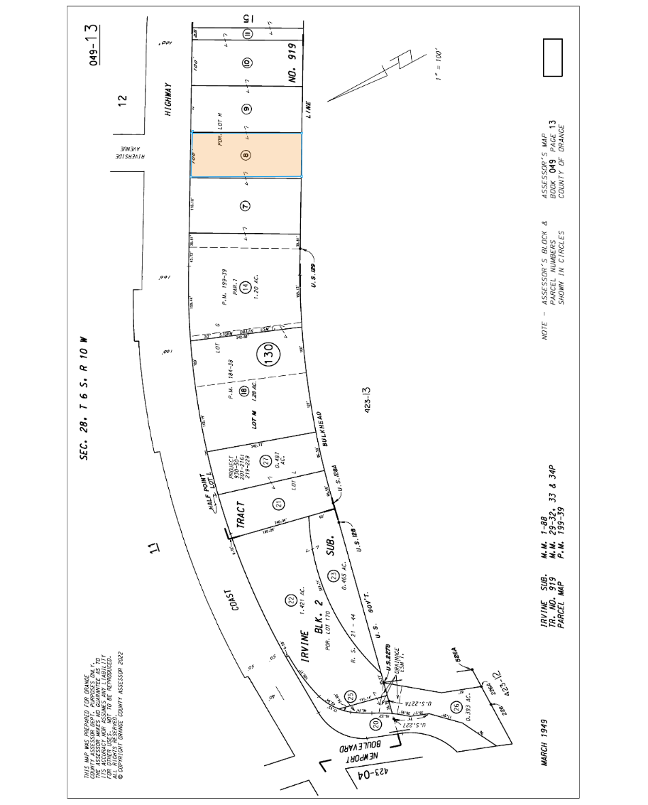 2751 W Coast Hwy, Newport Beach, CA à vendre Plan cadastral- Image 1 de 1