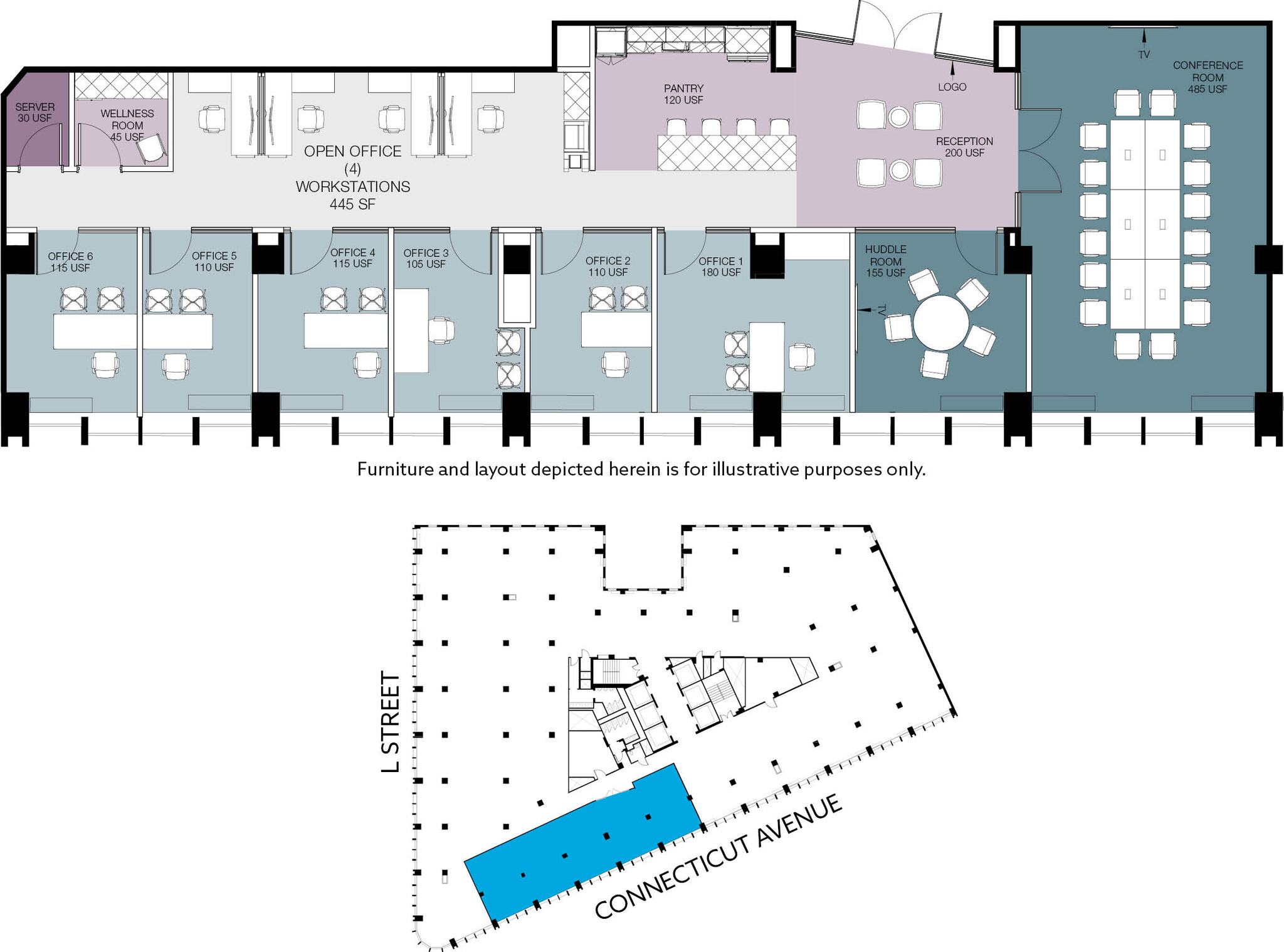 1025 Connecticut Ave NW, Washington, DC à louer Plan d  tage- Image 1 de 1