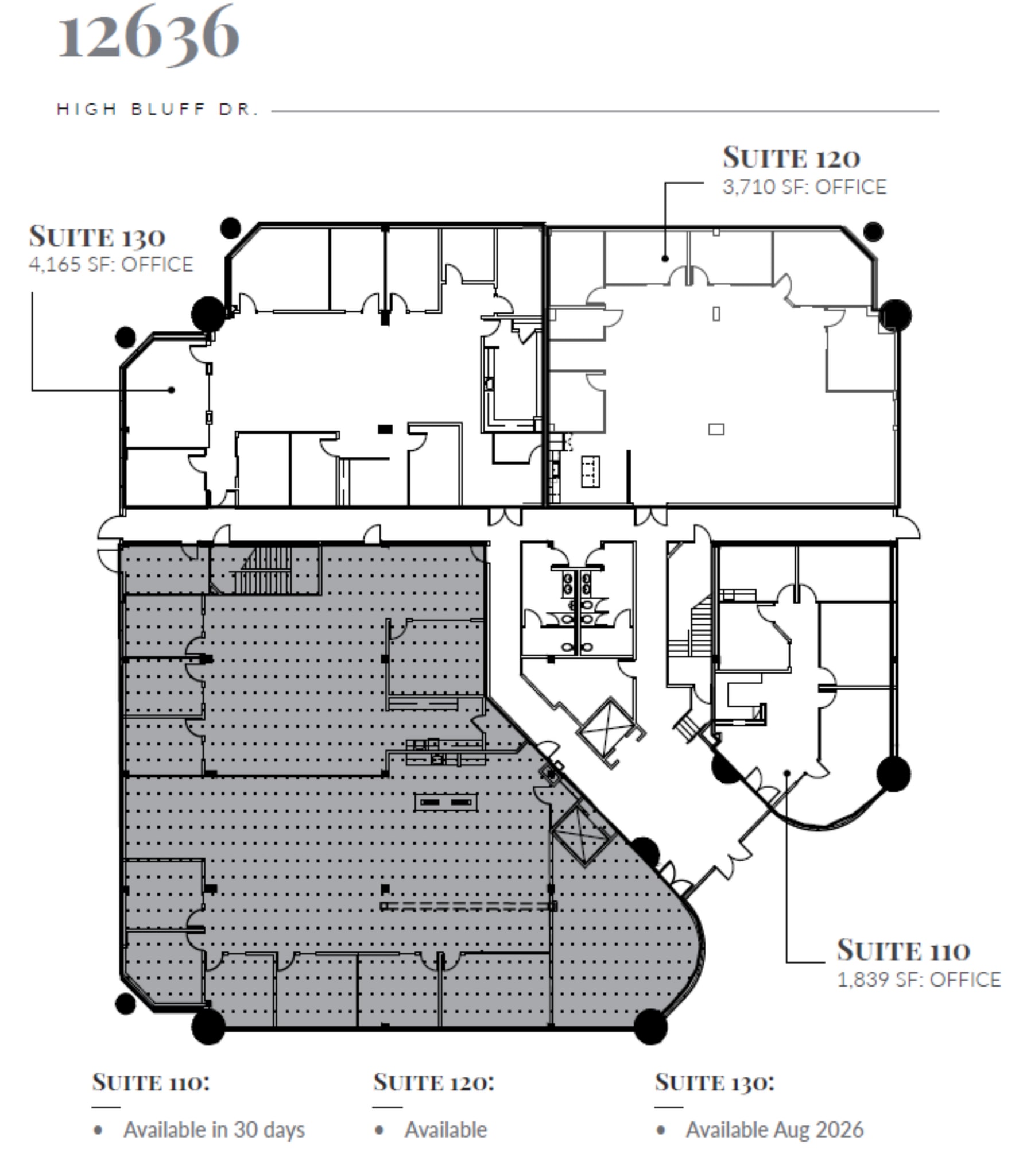 12626 High Bluff Dr, San Diego, CA à louer Plan d’étage- Image 1 de 1