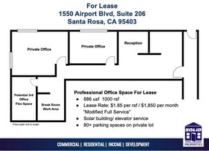 1550 Airport Blvd, Santa Rosa, CA for lease Interior Photo- Image 1 of 1