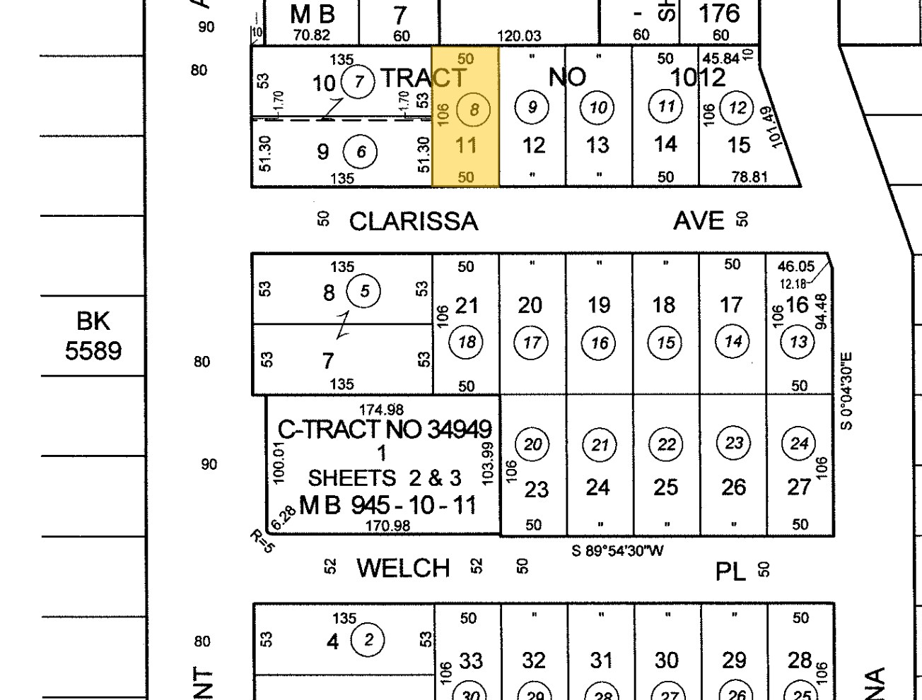 4629 Clarissa Ave, Los Angeles, CA à vendre Plan cadastral- Image 1 de 2