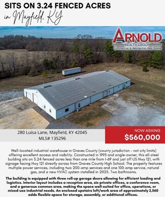 More details for 280 Luisa Ln, Mayfield, KY - Industrial for Sale