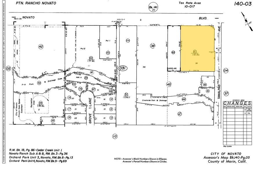 1701 Novato Blvd, Novato, CA à louer - Plan cadastral - Image 2 de 79