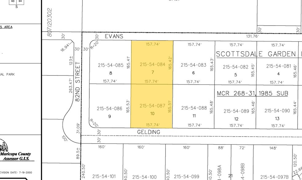 8241 E Evans Rd, Scottsdale, AZ à louer - Plan cadastral - Image 2 de 4