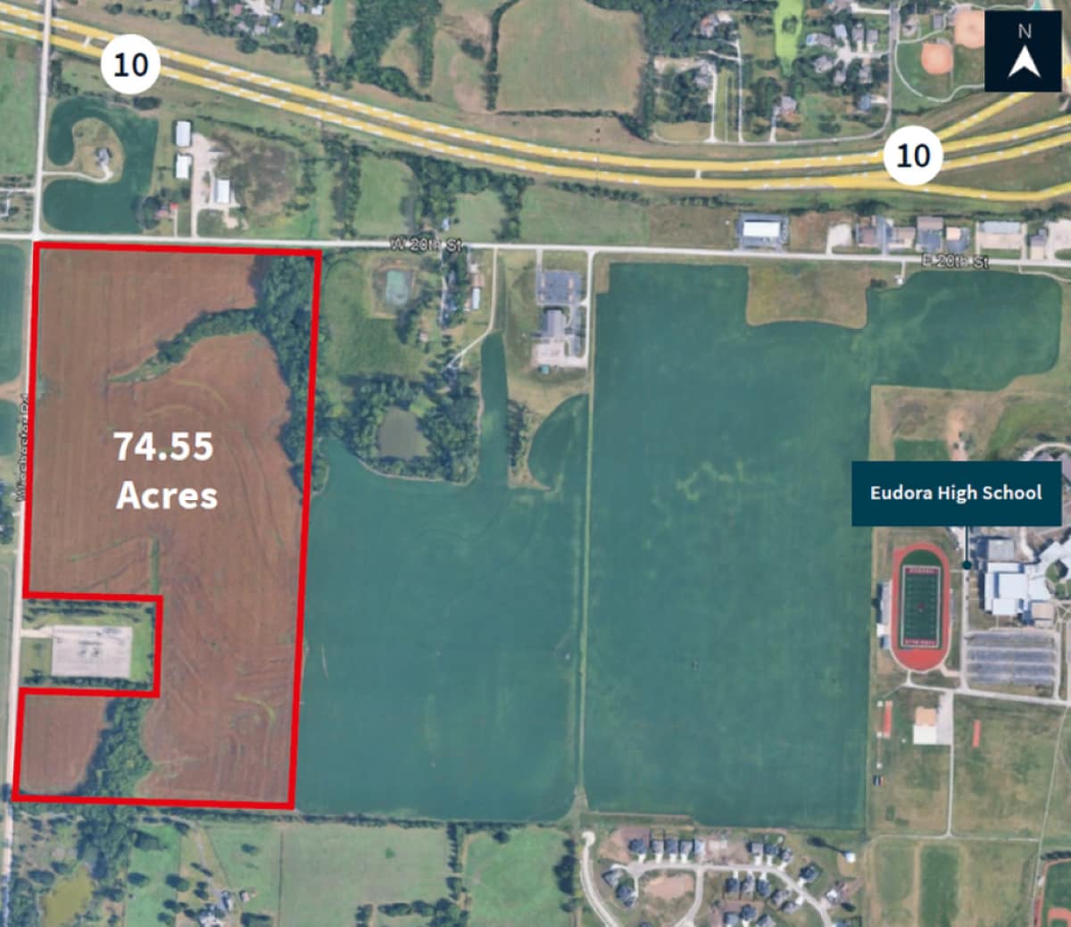 1018-1050 W 20th st, Eudora, KS for sale Aerial- Image 1 of 2