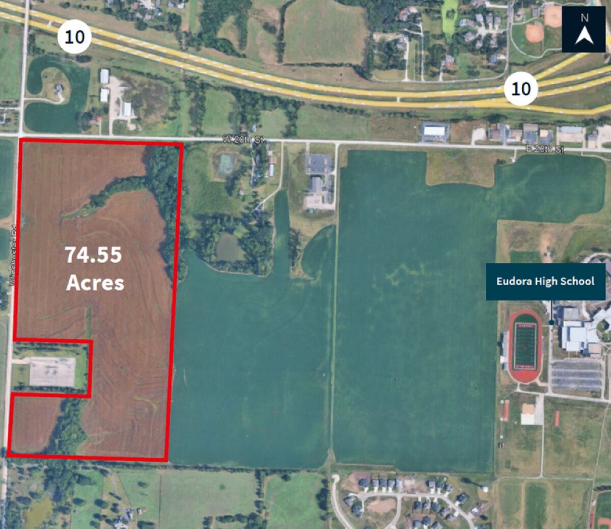 1018-1050 W 20th st, Eudora, KS à vendre Aérien- Image 1 de 2