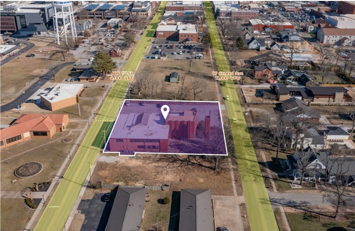 406 W Central Ave, Bentonville, AR for sale Aerial- Image 1 of 6