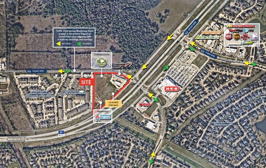 Grand Pkwy &  Gleannloch Forest, Tomball, TX for sale - Aerial - Image 2 of 2