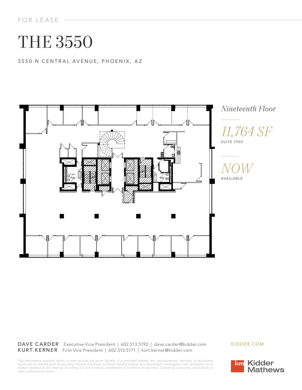 3550 N Central Ave, Phoenix, AZ à louer Plan d’étage- Image 1 de 1