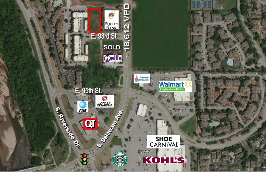 9200 S Delaware Ave & 91st St, Tulsa, OK à vendre - Aérien - Image 2 de 2