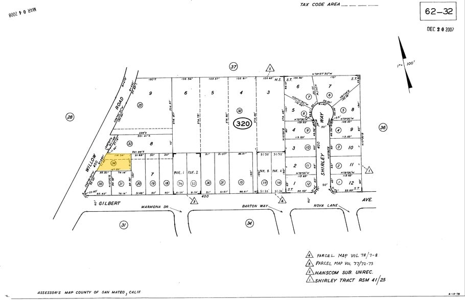418 Willow Rd, Menlo Park, CA à louer - Plan cadastral - Image 2 de 15