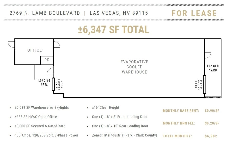 2769 N Lamb Blvd, Las Vegas, NV for lease - Floor Plan - Image 2 of 11