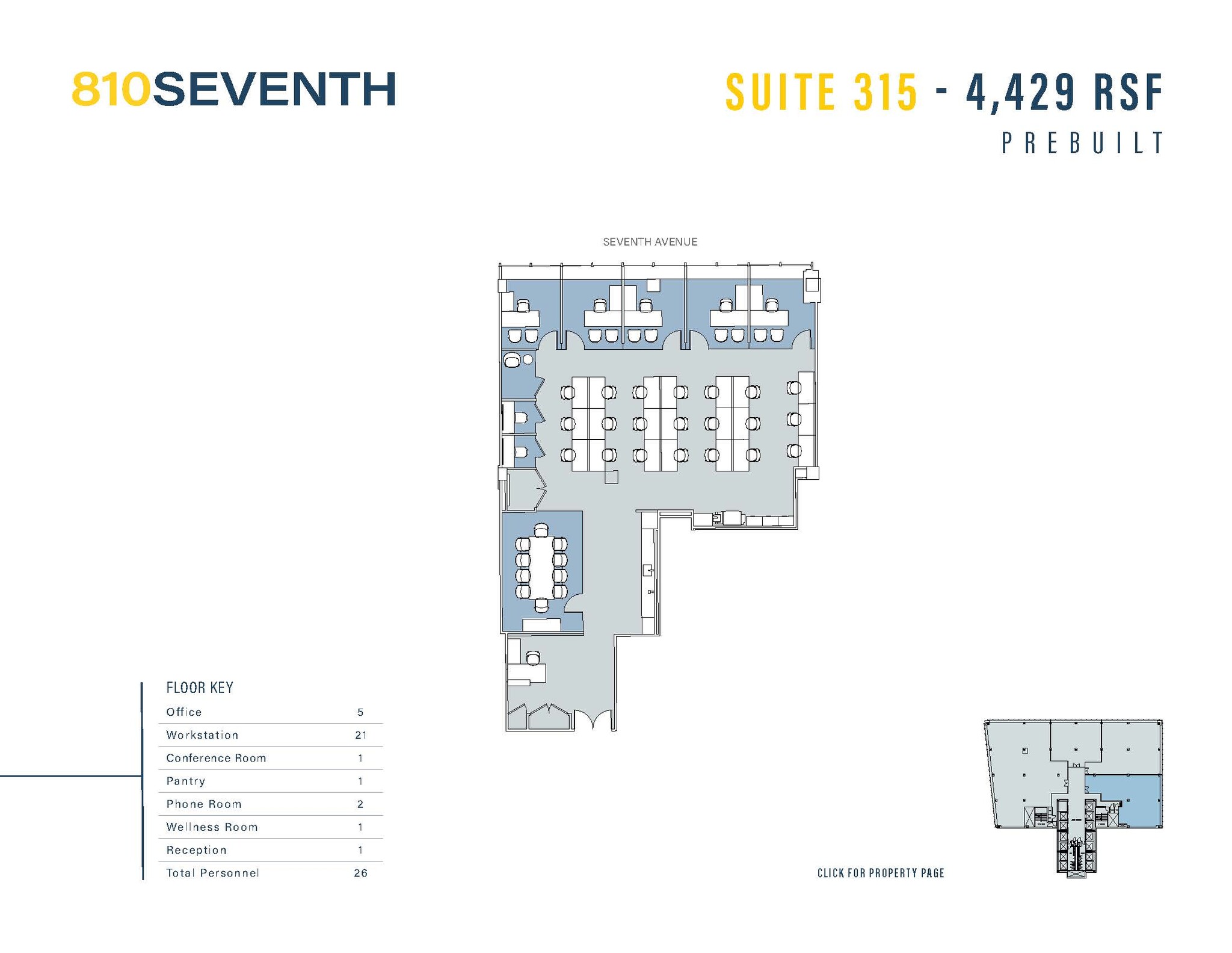 810 Seventh Ave, New York, NY à louer Plan d  tage- Image 1 de 1