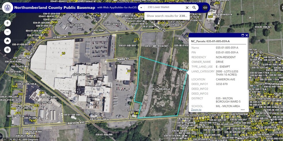 230 Lower Market St, Milton, PA à vendre - Aérien - Image 3 de 3