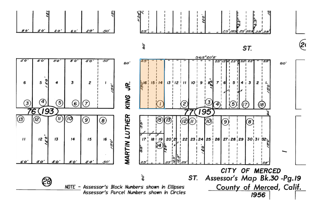 2228 Martin Luther King Jr Way, Merced, CA for sale Plat Map- Image 1 of 2