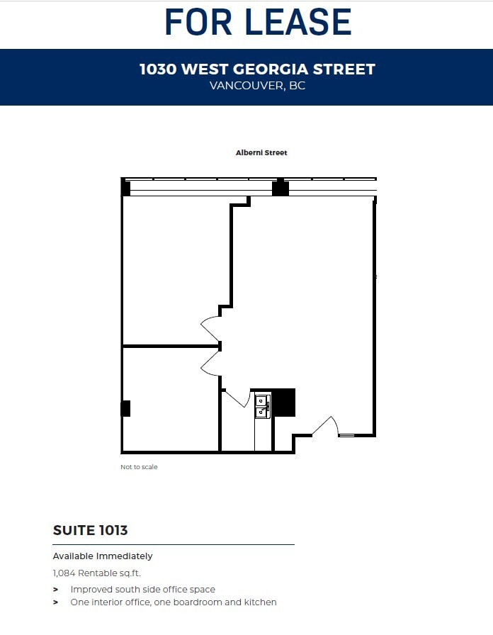 1030 W Georgia St, Vancouver, BC à louer Plan d’étage- Image 1 de 1