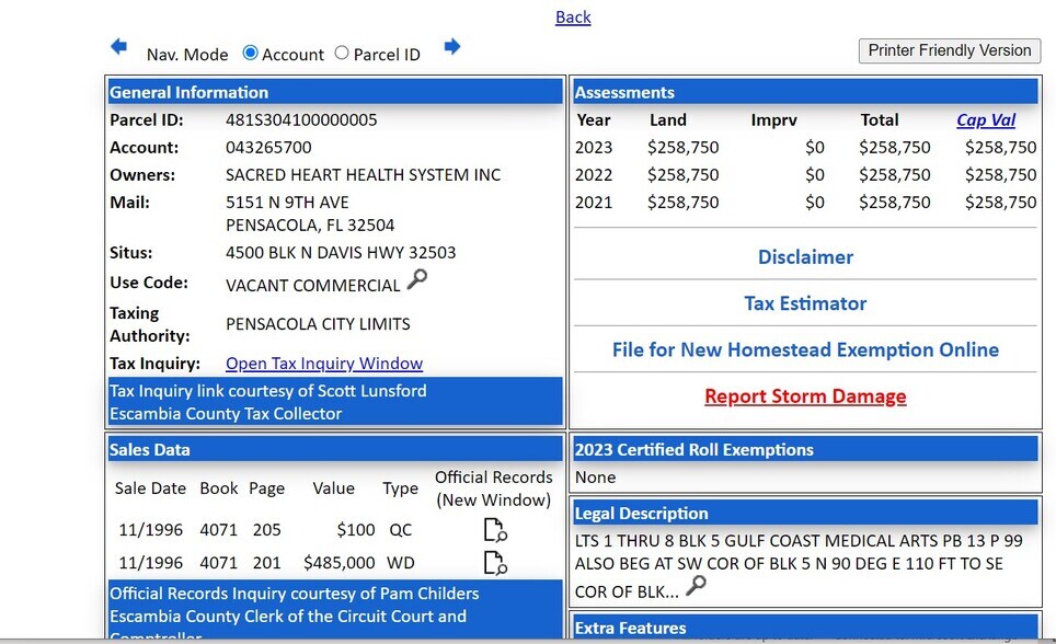 4500 BLK N Davis hwy, Pensacola, FL à vendre - Photo du bâtiment - Image 2 de 3