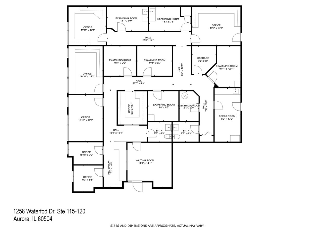 1256 Waterford Dr, Aurora, IL 60504 - Unit 115 - 120 -  - Floor Plan - Image 1 of 13