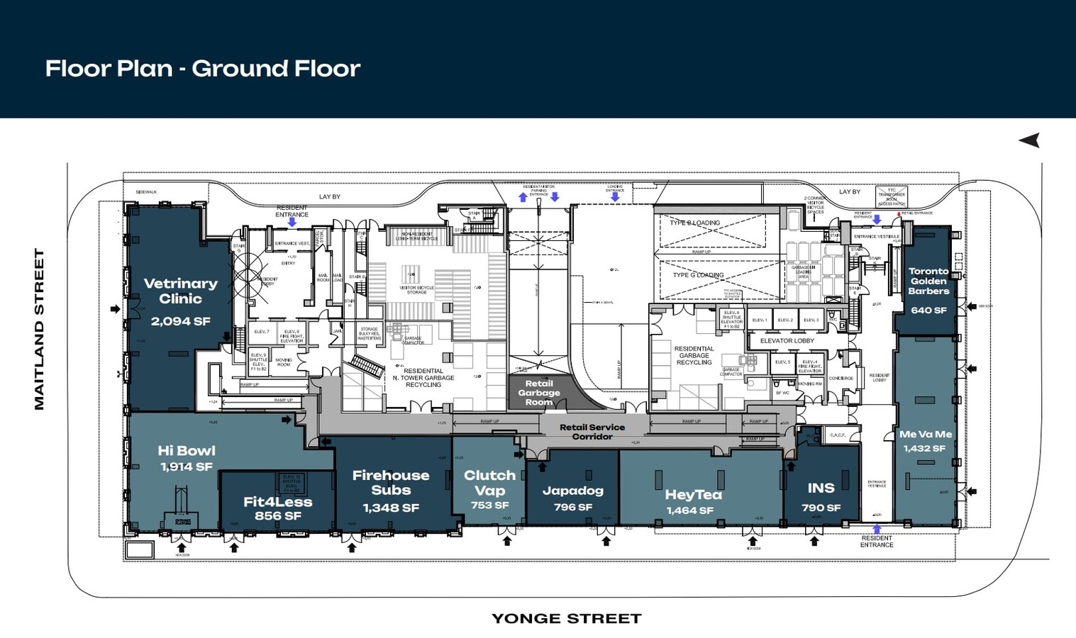 501 Yonge St, Toronto, ON M4Y 1Y4 - Unit Retail -  - Floor Plan - Image 1 of 3