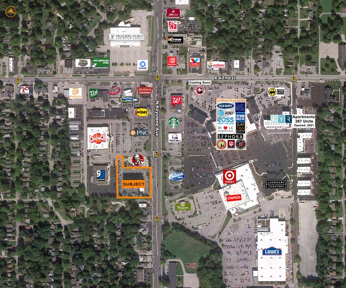 6100 N Keystone Ave, Indianapolis, IN à louer - Aérien - Image 2 de 3