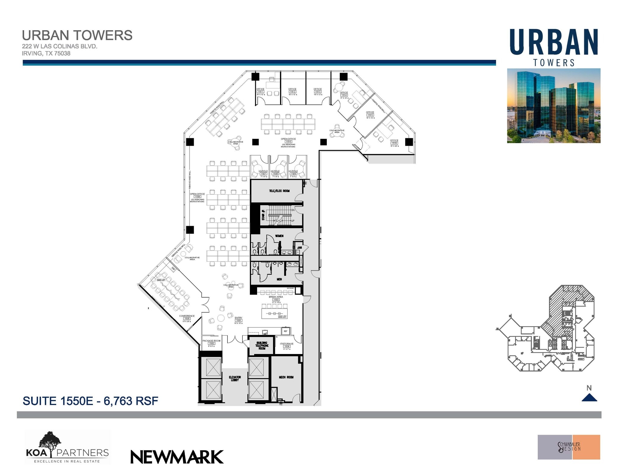 222 W Las Colinas Blvd, Irving, TX à louer Plan d’étage- Image 1 de 2