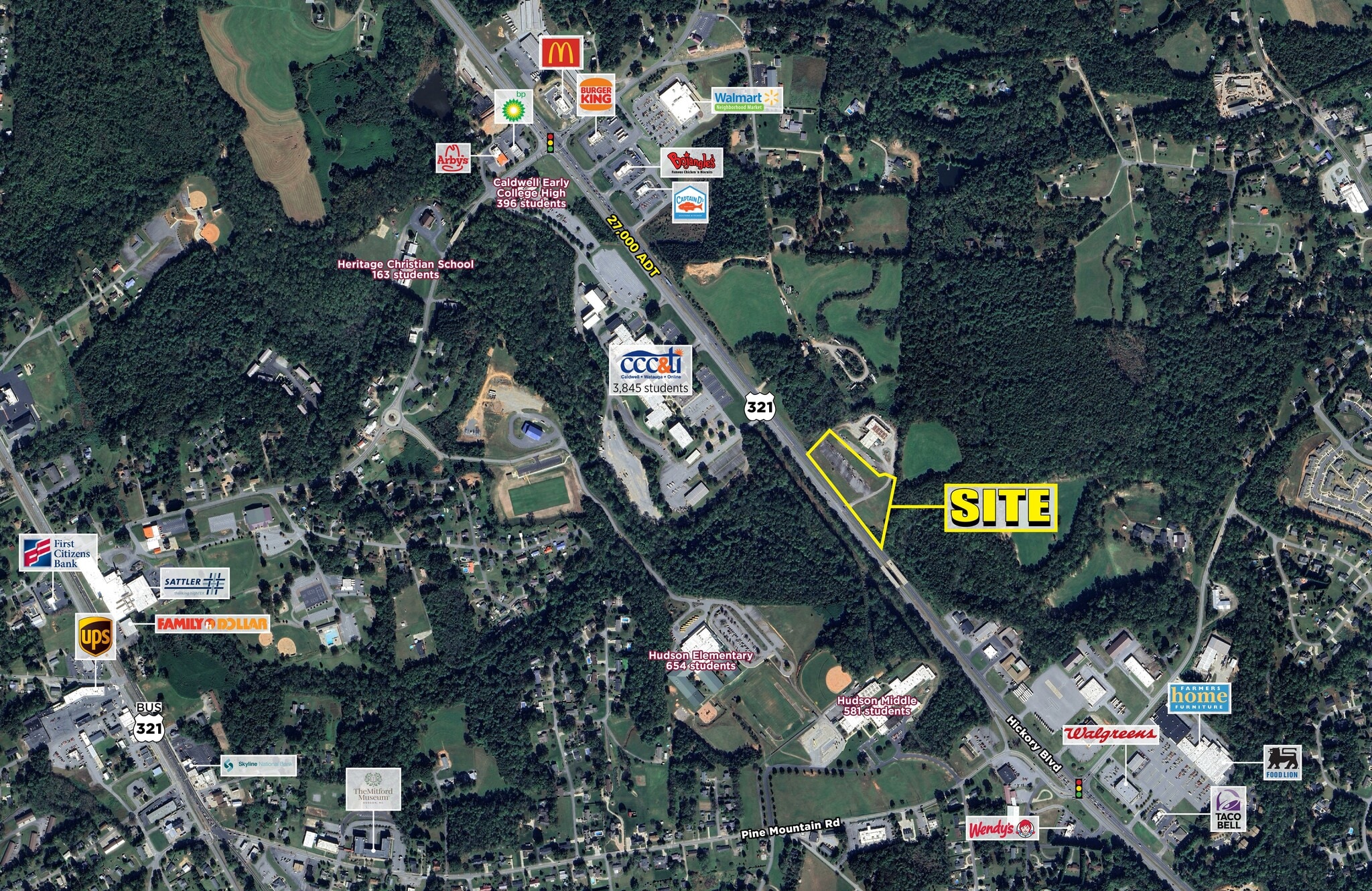 2928 Hickory Blvd, Hudson, NC for lease Aerial- Image 1 of 6