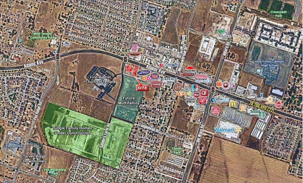 7511 Adams Ave, Temple, TX for lease - Aerial - Image 2 of 3