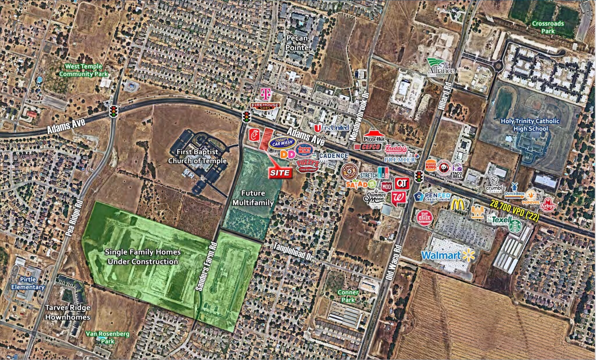 7511 Adams Ave, Temple, TX for lease Aerial- Image 1 of 3